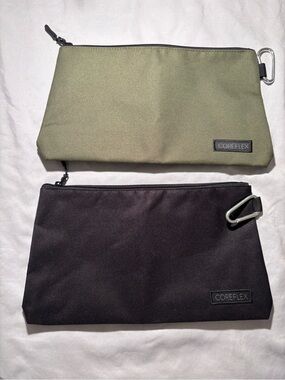 Coreflex Olive Green and Black Dual Zipper Toiletry Tools  Pouches